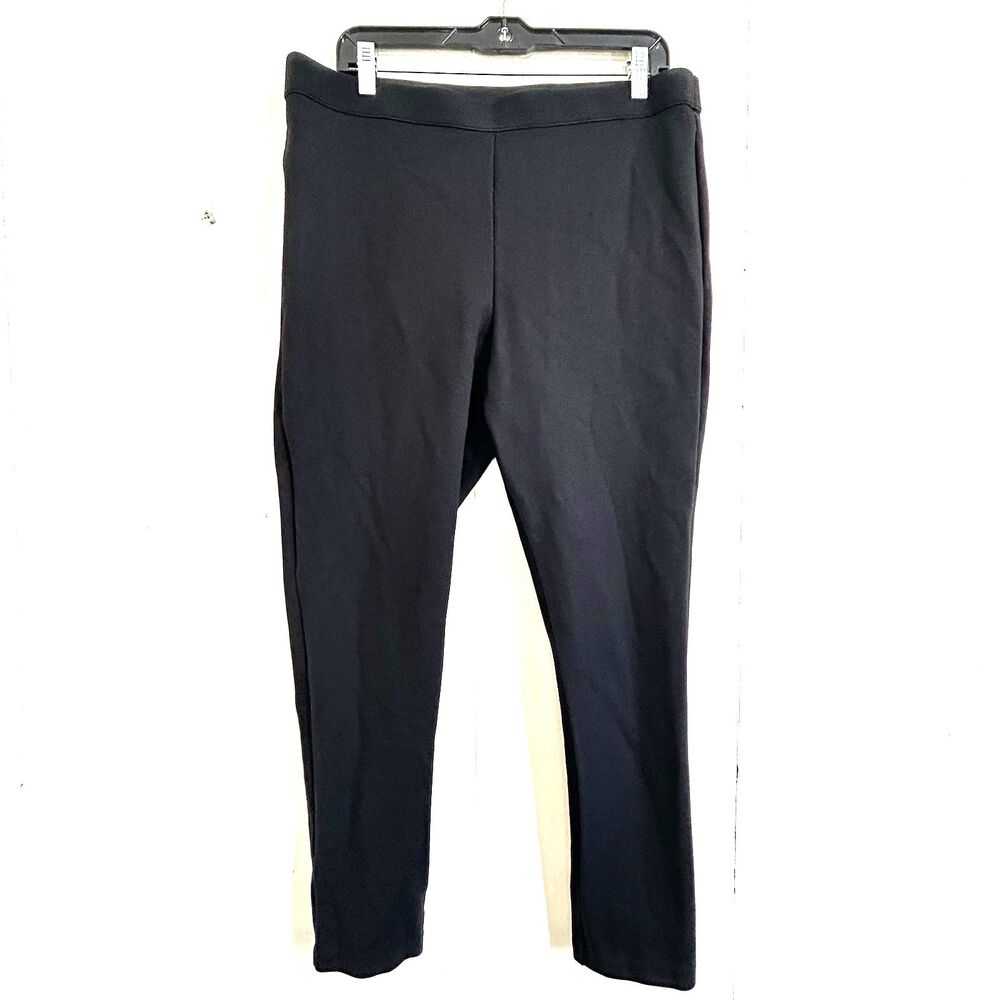 Talbots Women's Black Soho Ankle Pants Size 16 Mid Rise Slim Pants Rayon